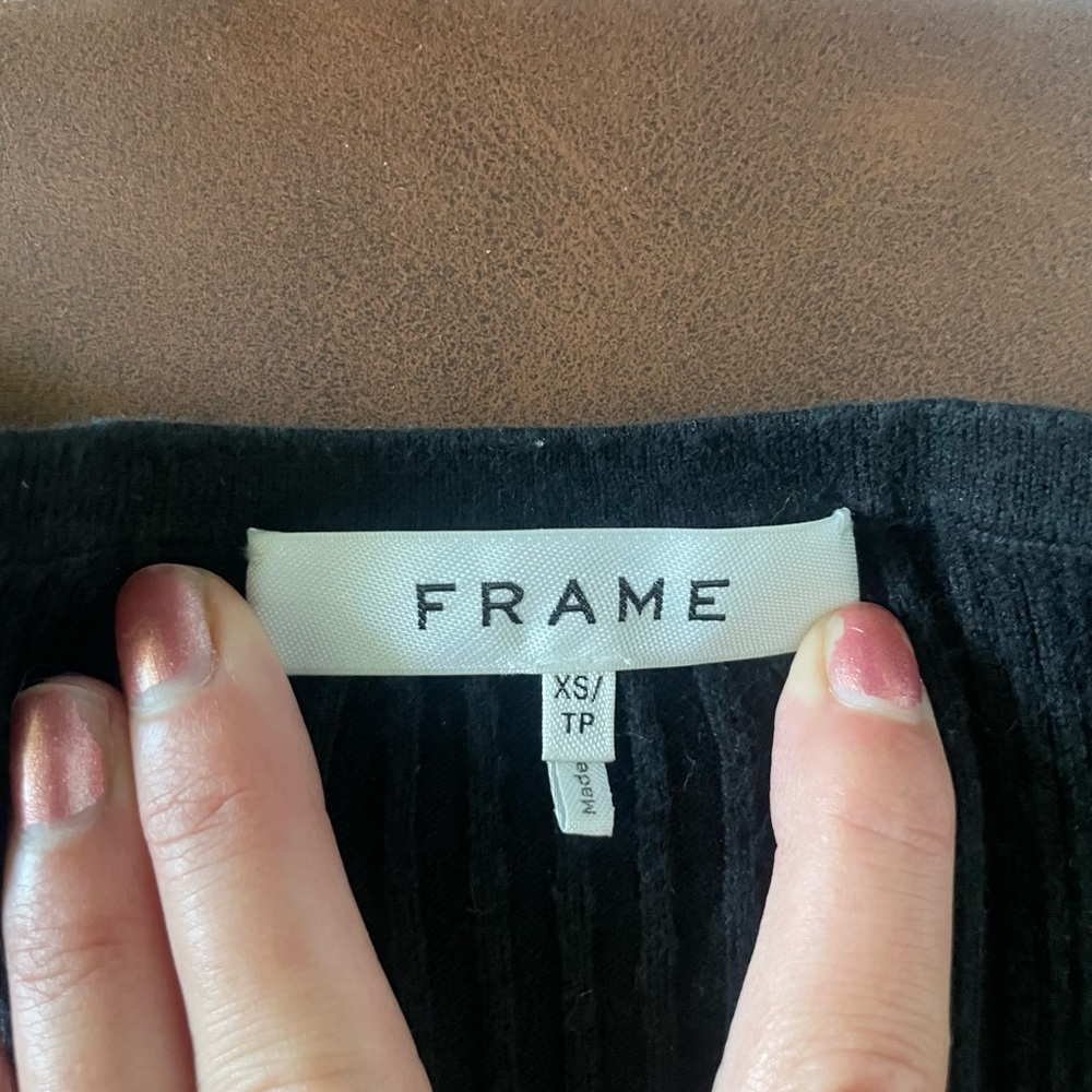 Frame Black Ribbed Sweater Top - Picture 3 of 5